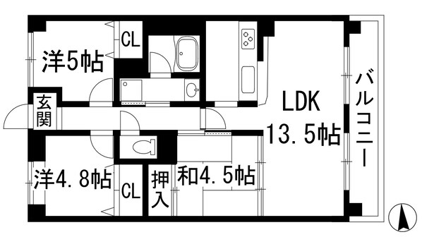 鼓が滝グリーンマンションの物件間取画像